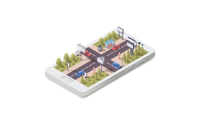 Advertising Constructions Smartphone Isometric 201260706 Vector Illustration Concept