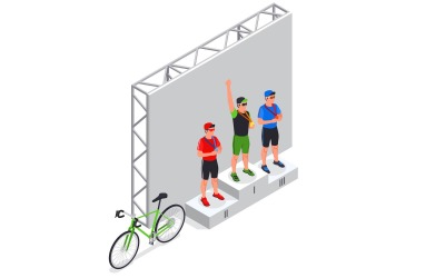 Deporte ciclismo isométrico 201020152 concepto de ilustración vectorial