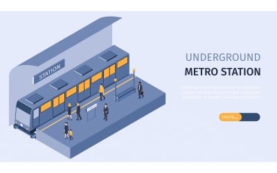 Isometrische metro horizontale banner 201250434 Vectorillustratieconcept