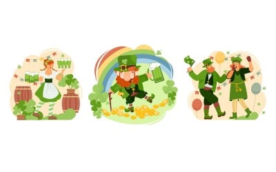 Patrick Day složení ploché 210160207 vektorové ilustrace koncept