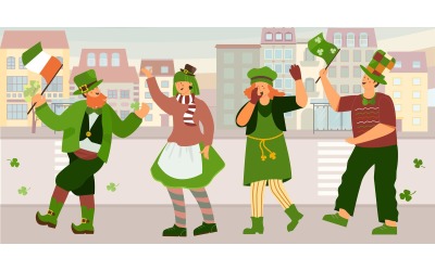 Patrick Day Street 210160204 Concepto de ilustración vectorial