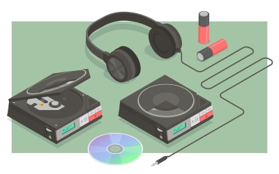 Retro Devices Isometric 201020147 Conceito de ilustração vetorial