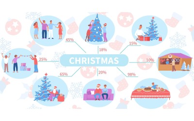 Boże Narodzenie Infografika Płaskie 201150611 Ilustracja Wektorowa Koncepcja