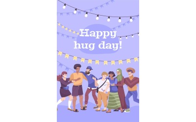 Conceito de ilustração vetorial Hug Day Card Flat 201150722