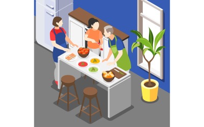 Familie Kochen Hintergrund 201230153 Vektor-Illustration-Konzept