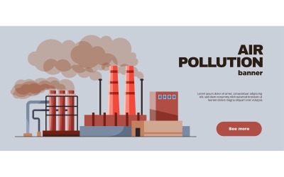 Air Pollution City Horizontal Banner 201251821 Vector Illustration Concept