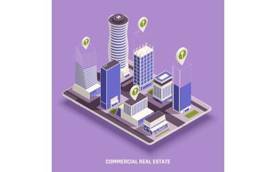 Commercial Real Estate Isometric 210110125 Vector Illustration Concept