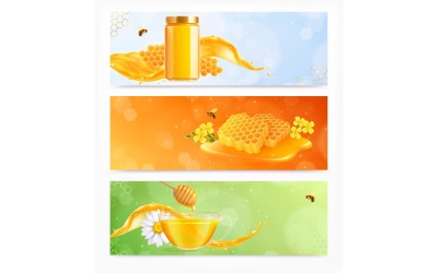 Honey Banners Realistic 210130912 Vector Illustration Concept