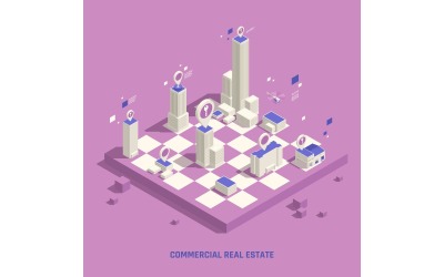 Immobilier commercial isométrique 210110118 Concept d&amp;#39;illustration vectorielle