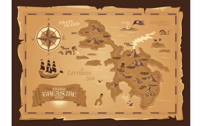 Mapa piratów 210251813 Koncepcja ilustracji wektorowych