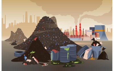 Vervuiling Stad Illustratie 201251818 Vector Illustratie Concept
