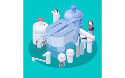 Water Filtration Isometric Composition 201260742 Vector Illustration Concept