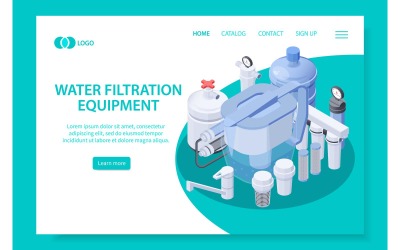 Water Filtration Isometric Web Site 201260741 Vector Illustration Concept