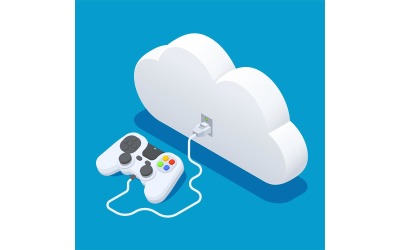 Cloud Gaming izometryczny 210120145 wektor ilustracja koncepcja