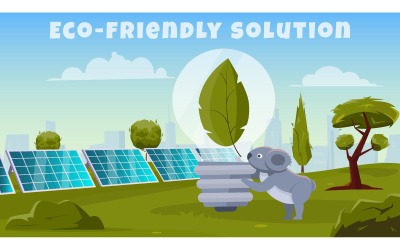 Napenergia Eco Flat 210151137 vektoros illusztráció koncepció
