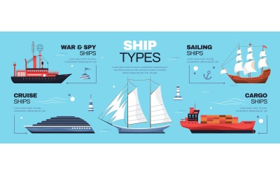 Ship Sea Ocean Infographics 210151823 Vector Illustration Concept