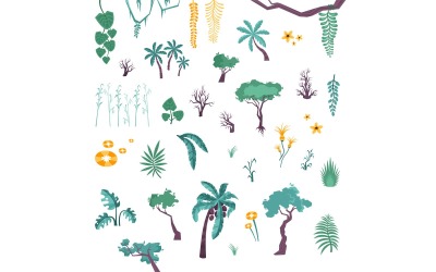 Växter som platt 210150712 vektorillustration koncept