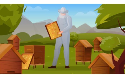 Apiary Flat 210251102 Vector Illustration Concept