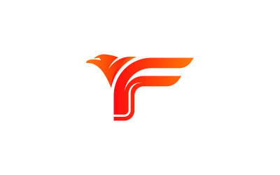 Bokstaven F Falcon Logo Design koncept vektor