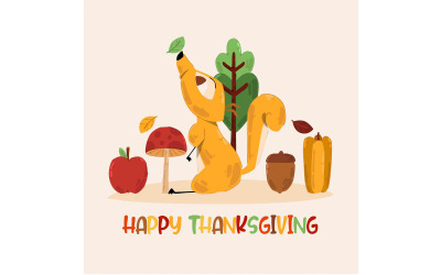 Happy Thanksgiving Day Gruß Illustration