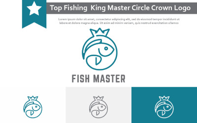 Top Fishing King Master Circle Crown Logotyp