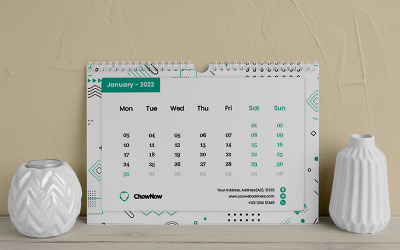 Настольный календарь дизайн шаблона 2022 планировщик