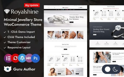 Royalshine – Minimalistisches Elementor WooCommerce Responsive Theme für Juweliergeschäfte