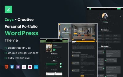 Zays – Kreatív személyes portfólió WordPress téma