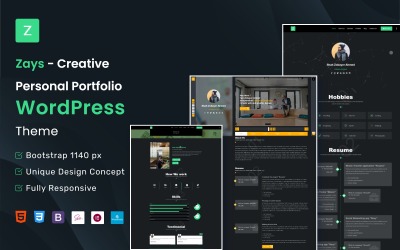 Zays - Thème WordPress pour portfolio personnel créatif