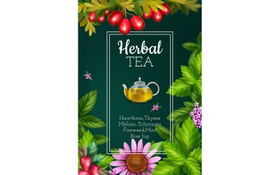 Realistic Herbal Green Tea 200830528 Vector Illustration Concept
