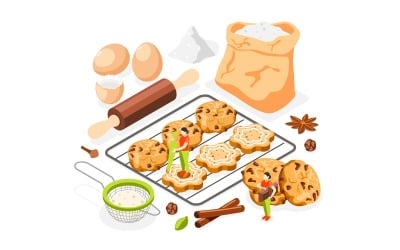 Bakery People Isometric Composition 200930140 Vector Illustration Concept