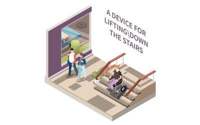 Technology For Disabled People Isometric 201210937 Vector Illustration Concept