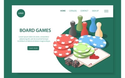 Board Games Isometric Web Site 201260734 Vector Illustration Concept