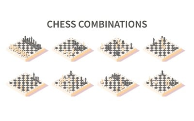 Insieme isometrico di combinazioni di scacchi 201260736 Illustrazione di vettore Concept