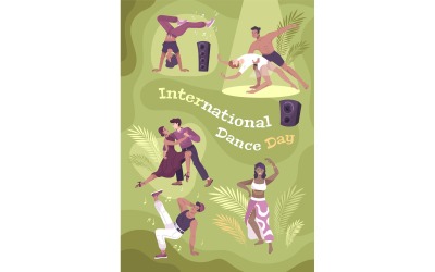 International Dance Day Card Flat 201250764 Vector Illustratie Concept