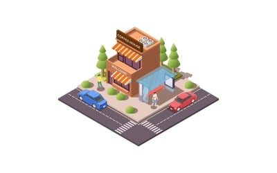 Modern City Elements Isometric Composition 201260718 Vector Illustration Concept