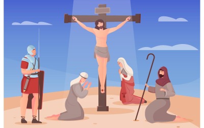 Jesus Crucified Flat 201251138 Vector Illustration Concept
