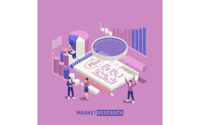Market Research Isometric 201210108 Vector Illustration Concept