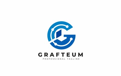 Grafteum G bokstav logotyp mall