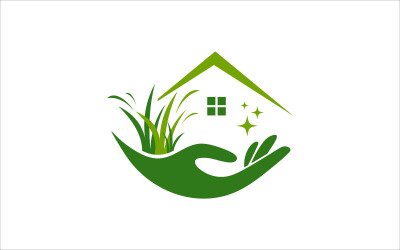 Groene huis tuin vector sjabloon
