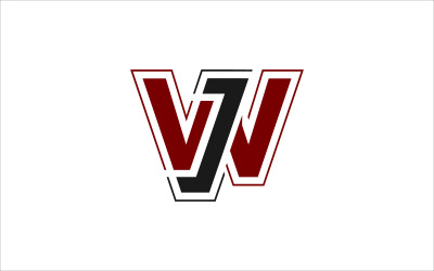 Plantilla de vector de letra JW