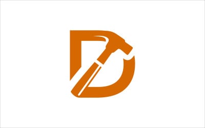 Plantilla de vector de trabajador letra D