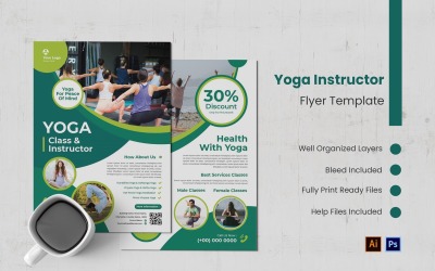 Mall för reklamblad för yogainstruktör