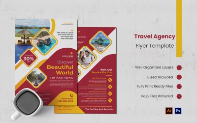 Modelo de folheto de agência de viagens