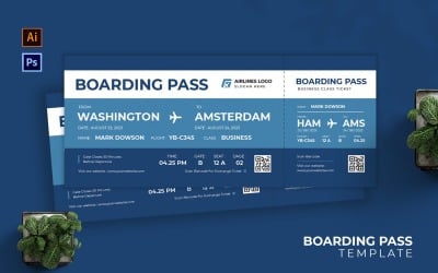 Modern Flight Pass Boarding Pass