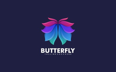 Vector mariposa gradiente logotipo colorido