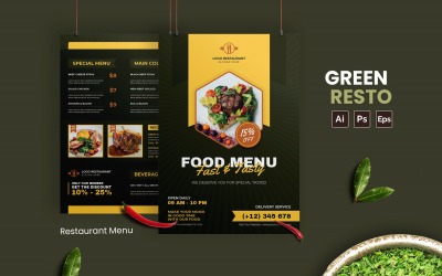 Elegant Green Resto Food Menu