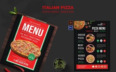 Elegante menu di pizza italiana