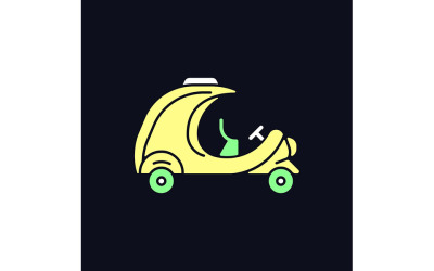 Ícone de cor RGB Coco Taxi para vetores de tema escuro