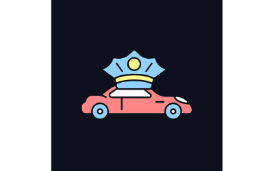 Icono de color RGB de alquiler de chófer para vectores de tema oscuro